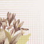 Tavola Panel Amaryllis MB253PH - Fiore Elegante con Accenti Dorati su Sfondo Crema