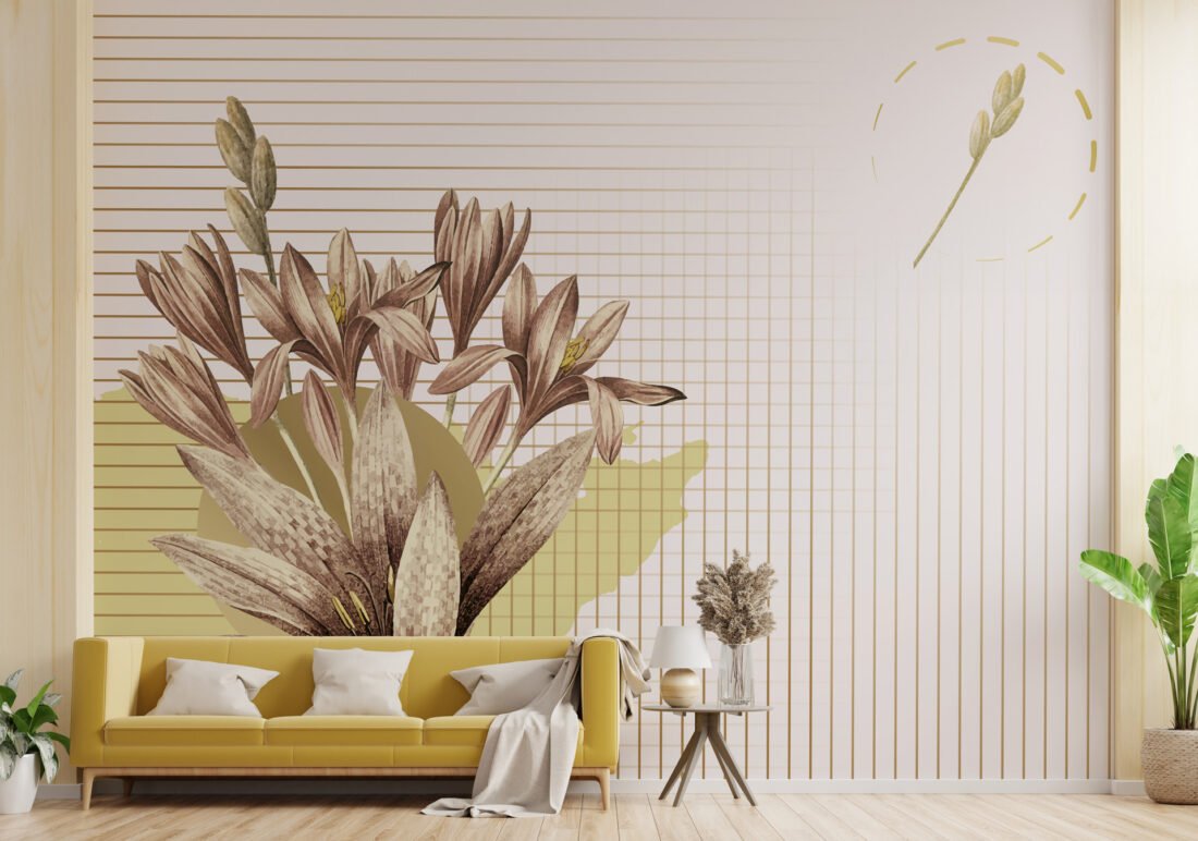 Render "Amaryllis" - Carta da parati elegante per salotti minimal