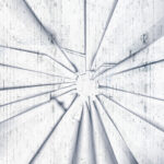 Tavola "Broken Glass" MB257PH_Blu - Carta da parati vetro spaccato e legno materico