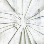 Tavola "Broken Glass" MB257PH_Green - Carta da parati vetro spaccato e legno materico