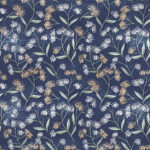 Tavola "Fluffy" - Carta da parati fiordalisi minimal su blu scuro