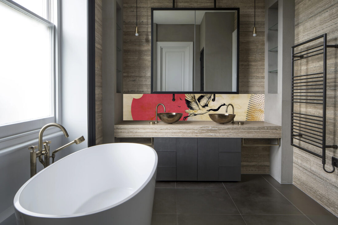 Panel GeoJappo MB259PH in Bagno – Eleganza Giapponese e Minimalismo