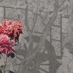 Tavola Panel Eastern Flower - Illustrazione Antica e Crisantemi Vibranti