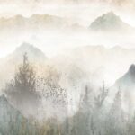 Tavola Panel North MA249PH - Paesaggio Mistico in Nebbia e Colori Tenui