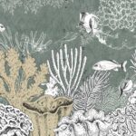 Panel Secret Sea MA251PH – Paesaggio Sottomarino Minimalista in Verde Smeraldo