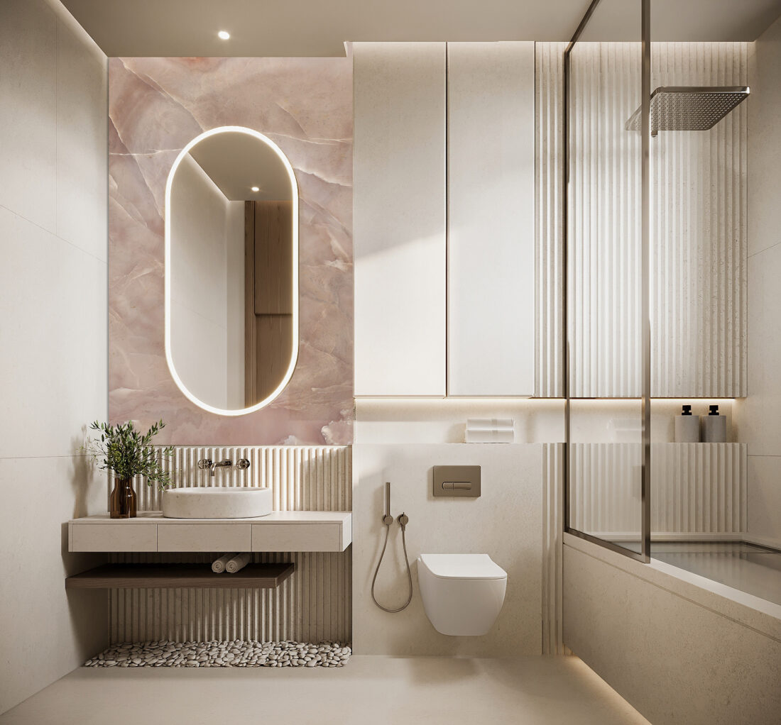 Panel Linea Light Marmo Onice Malaga - Retroilluminato per Bagni Eleganti e Minimalisti