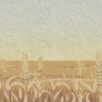 MB275PH_02 - Tavola "Wheat Ear" - Carta da parati con spighe di grano e paesaggio rurale