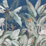 Tavola "Indigo Garden" - Carta da parati tropicale vibrante di Muraia Studio
