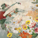 Tavola "Mother Nature" - Carta da parati con ballerina in doppia esposizione e fiori