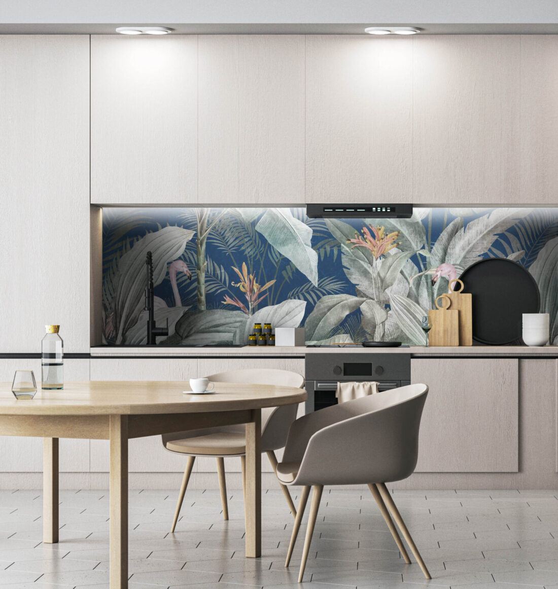 Panel Indigo Garden in Cucina - Il Contrasto Perfetto tra Eleganza e Colore