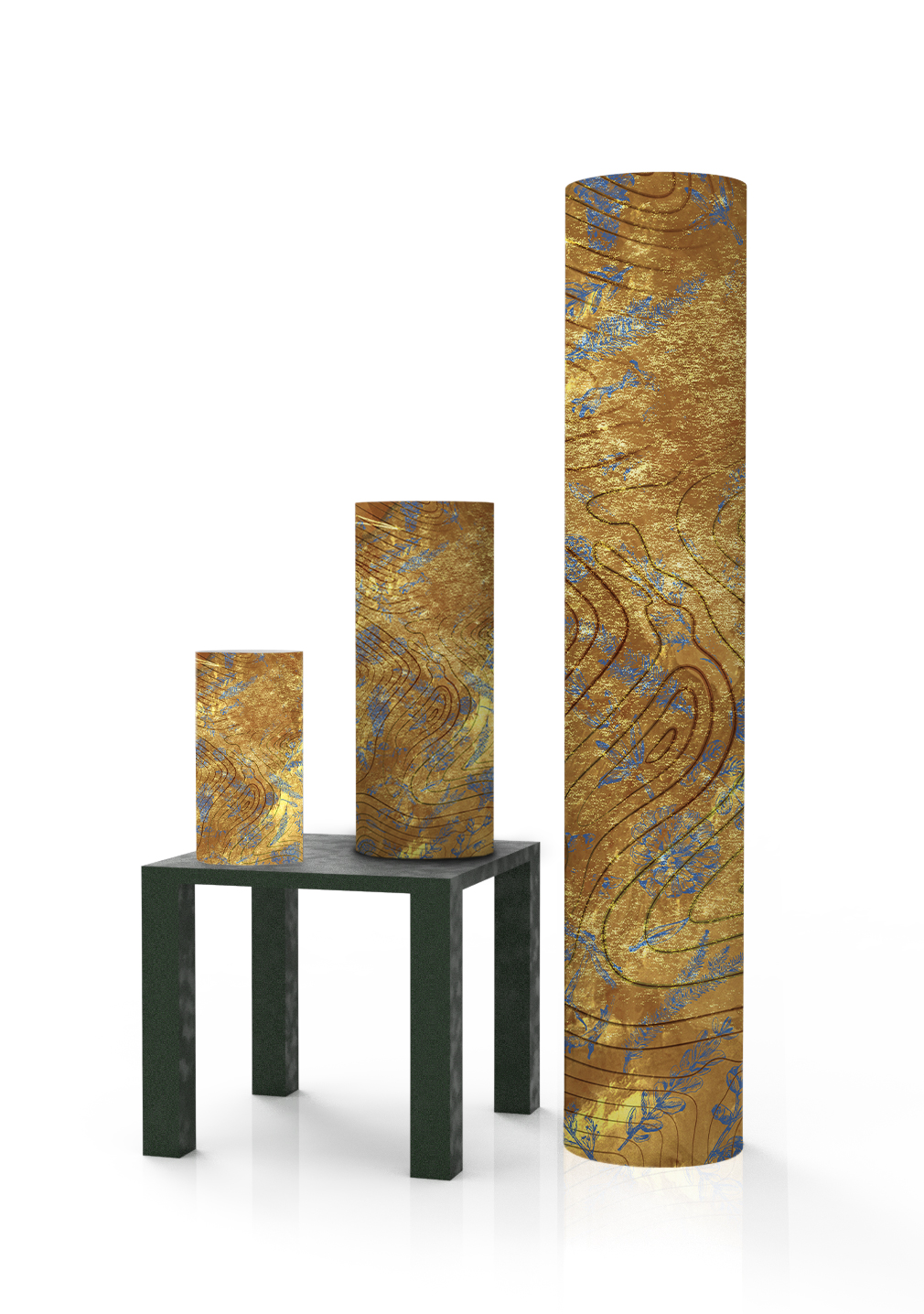 Lampada Katlà Blue Floral - Design Floreale e Stile Elegante