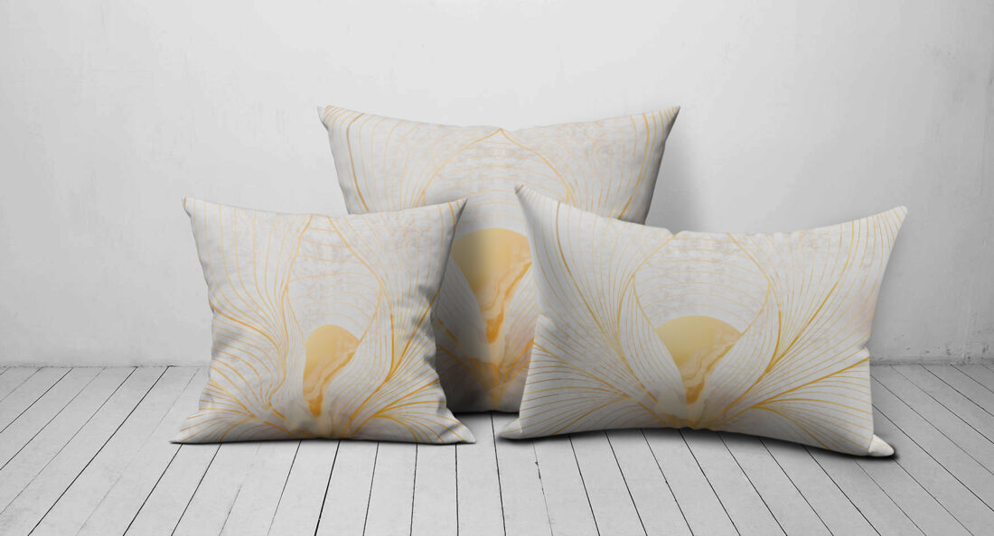 Cuscini Cugè Gold Flower - Arredamento Raffinato con Design Floreale